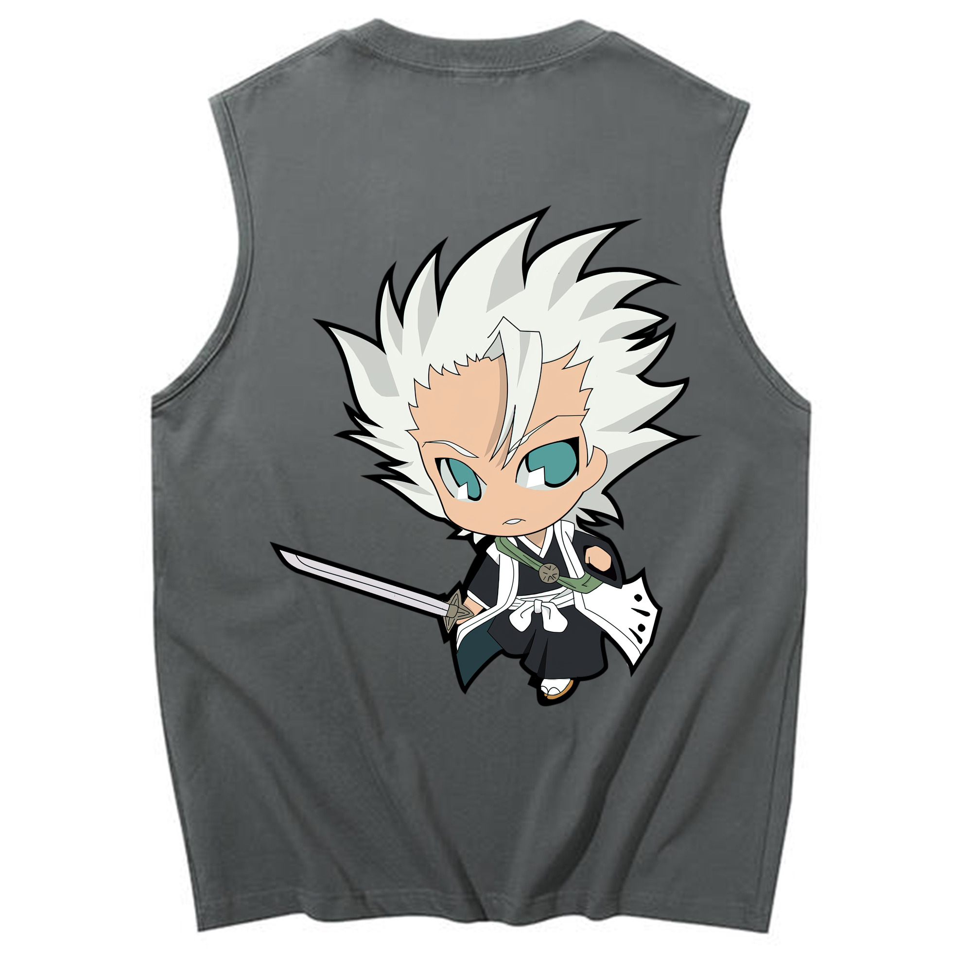 （画像用） ブリーチ 日番谷冬獅郎（ひつがや とうしろう） BLEACH Hitsugaya Toushirou コットン100％タンクトップ（背面プリント）
